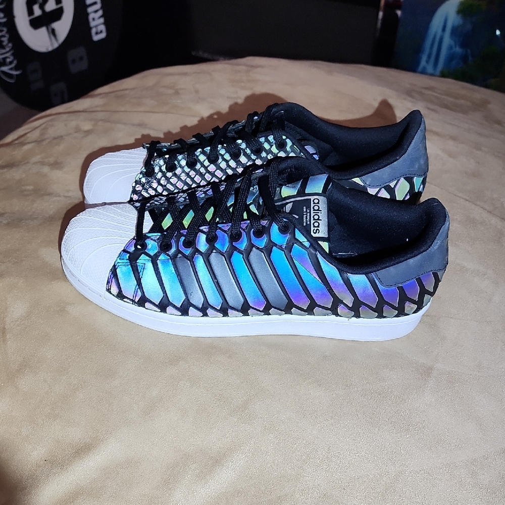 Adidas Men's Limited Editio Superstar Shell toe Xeno Rainbow Reflective Sneakers